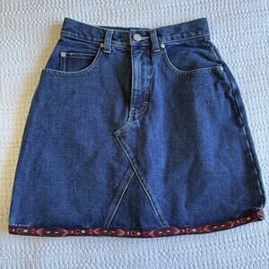 VTG No Boundaries‎ Skirt Y2K Western Denim Women XS or 0 Cowgirl Rodeo Country